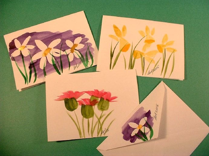 Hand-Painted Personalized Note Cards by Linda Lewis