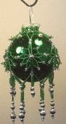 "Silver Green Flower" Beaded Ornament Wrap by Robyn Soules