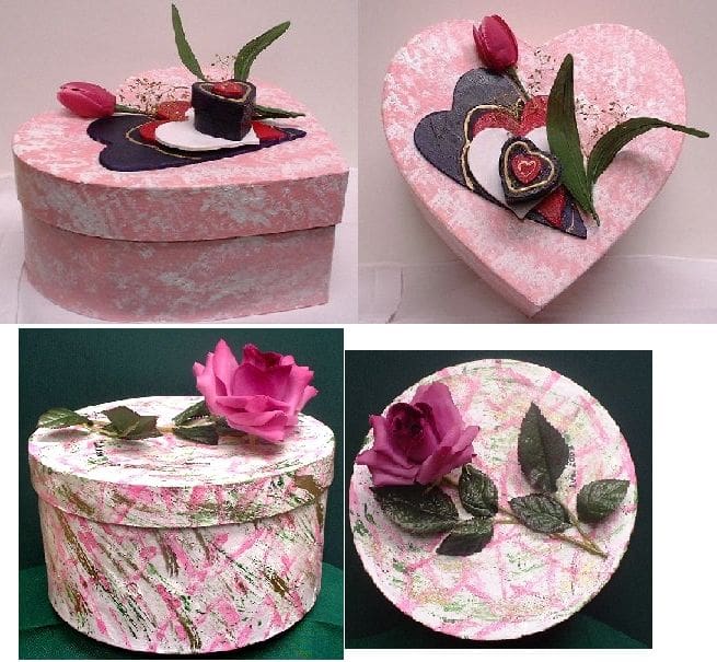 "Memory Box" - Hand-Painted - "Heart" or "A Rose is a Rose" by Linda Lewis