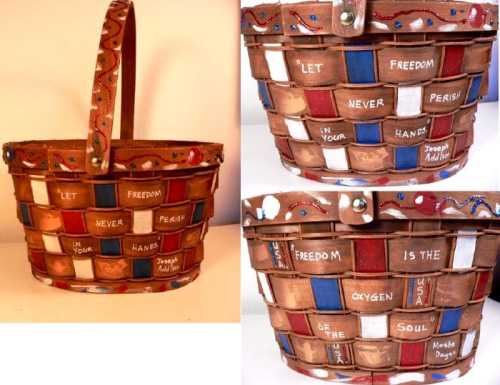 FREEDOM HAND PAINTED BASKET BY LINDA LEWIS